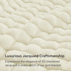 BEDELITE Cream Throw Blanket for Couch and Bed- Super Soft and Warm 3D Checkered Fluffy Fuzzy Fleece Blanket, Luxurious Plush Cozy Blanket for Room Decor Spring, 50x60 inches