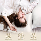 ZIMASILK 100% Pure Mulberry Silk Pillowcase for Hair and Skin,with Hidden Zipper,Both Side 19 Momme Silk, 1pc (Body 20"x54", White)