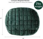 Alomidds Weighted Lap Blanket 7lbs, Cozy Breathable Flannel Weighted Lap Pad for Adults, Small Weighted Blanket for Travel, Couch, Green, 29" x 24"