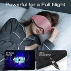 Sleep Mask with Bluetooth 5.4 Headphones, Removable 3D Eye Cups, Timing Sleeping Headphones for Side Sleepers, Wireless Music Eye Mask Speakers for Men, Women, Tech Gifts, Pink