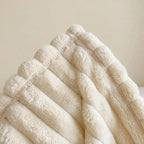 Faux Fur Blanket Twin/Twin XL - 60x80 Inch Soft & Warm Fluffy Throw for Bed, Sofa, Camping | 350GSM Cloud-Touch Microfiber | Cozy Essentials for Travel & Movie Nights, Striped White