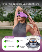 Sleep Mask with Bluetooth 5.4 Headphones, Wireless Sleeping Headphones with Ultra-Thin Stereo Speakers for Side Sleepers, Soft Headband & Blackout Eye Mask for Sleeping, Ideal for Meditation Travel