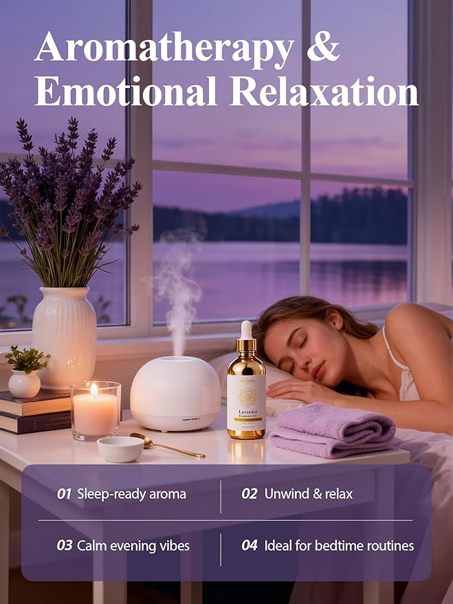 100% Pure Lavender Essential Oil 4 fl oz - Essential Oils for Skin & Diffusers & Home Care, Candle Making, Gifts for Women - Lavender Essential Oil for Diffuser Helps Me Relax/Calming