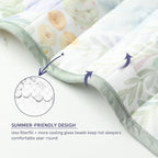 YnM King Size Cooling Nylon/PE Weighted Blanket for Adults (88x104 Inches, 30 Pounds, Jungle Bloom), Heavy Bed Blanket for Two Persons of 140~240lbs on Queen or King Bed