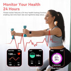 Smart Watch for Men Women, 1.85" HD Fitness Tracker with Bluetooth Calls, 5 ATM Waterproof, 130+ Sport Modes, 24/7 Heart Rate/Sleep Monitor, Pedometer, Calories, Smartwatch for Android iOS (Pink)