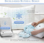 Meoflaw Cooling Pillows for Sleeping King Size,Shredded Memory Foam Bed Pillow with Double Sided Material Pillow Case,Adjustable Loft-Slow Rebound King Pillow for Side & Back Sleeper