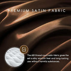MR&HM Satin Bed Sheets, King Size Sheets Set, 6 Pcs Silky Bedding Set with 15 Inches Deep Pocket for Mattress (King, Brown)