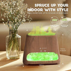 SALKING Colorful Flame Fire Diffuser Humidifier, Himalayan Salt Lamp, 7 Colors Changing Oil Diffuser, Ultra-Quiet Essential Oils Aromatherapy Diffusers for Large Room, Bedroom,150ml (Dark)