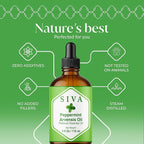Siva Peppermint Arvensis Essential Oil - 4 Fl Oz – 100% Natural Peppermint Arvensis Oil - for Diffuser, Face, Skin Care, Aromatherapy, Hair Care, Scalp and Body Massage - with Dropper