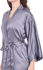 Silk Robes for Women Ankle Length Satin Kimono Robes with Belt Bridemaids Sleepwear Bachelorette Nightgown