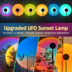 Sunset Lamp Night Light - 16 Colors & 4 Modes Sunset Projection Lamp with Remote, Color Changing Rainbow Sunlight Lamp, Romantic Visual Led Light Projector for Photography Room Decor