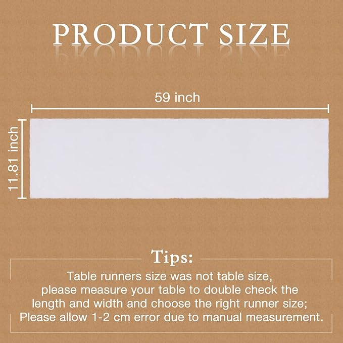 duduta White Faux Fur Table Runner 60 inches Long, Fluffy Dresser Runner Covers Coffee Table Runner Spring Easter Decor