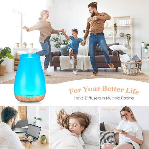 Aromatherapy Essential Oil Diffuser for Room: Air Humidifier Aroma Scent Cool Mist Diffusers Colorful Light Cute Mini Small Waterless Auto Off Ultrasonic for Home Bedroom