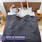 yescool Weighted Blanket for Adults (20 lbs, 88” x 104”, Grey) Cooling Heavy Blanket for Sleeping Perfect for 190-210 lbs, Queen Size Breathable Blanket with Premium Glass Bead, Machine Washable
