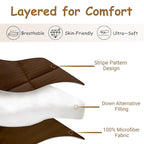 ZPECC Toddler Down Alternative Comforter, 39x47 Hypoallergenic Baby Blanket Quilt, Soft Breathable Lightweight All Season Kids Duvet Insert for Crib Stroller Cot Daycare, Brown