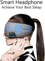 Wireless Sleep Mask,SKEYEOL Sleep Headphones,Adjustable&Washable Music Travel Sleeping Headset with Built-in Speakers Microphone Hands-Free for Air Travel,Siesta and Sleeping Grey