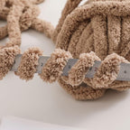 bearberry Chunky Knit Throw Blanket 60x80 Inches Handmade, Soft Jumbo Chenille Yarn with Cable Rope Knot Design | Thick Cozy Large Blanket for Couch, Sofa, Bed & Living Room Home Decor | Khaki