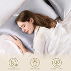 ZIMASILK 100% Pure Mulberry Silk Pillowcase for Hair and Skin Health,Soft and Smooth,Both Sides Premium Grade 6A Silk,600 Thread Count,with Hidden Zipper,1pc (Queen 20''x30'',Silver Grey)