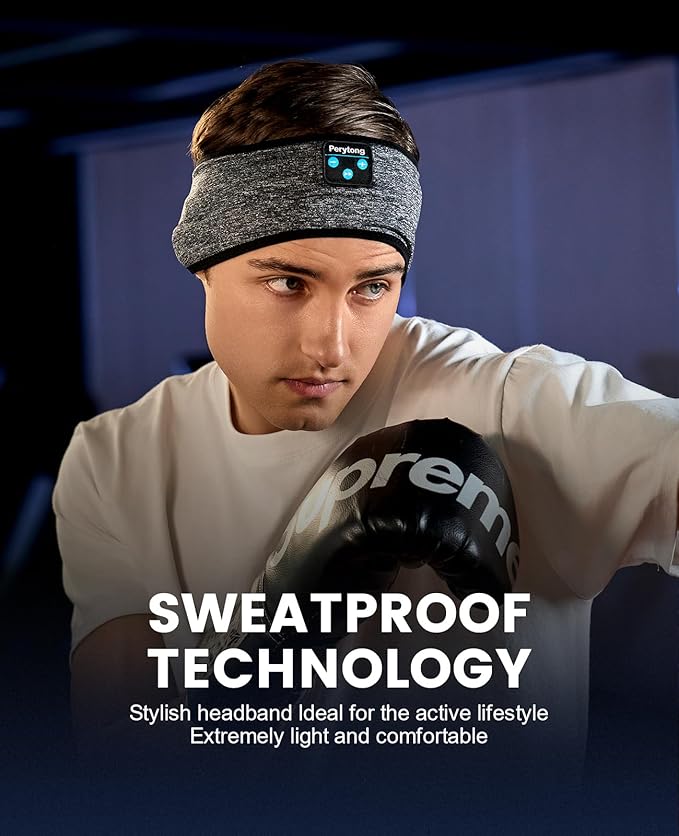 Perytong Headphones Headband for Sleep, Sleeping Headphones Soft Sleep Earbuds Bluetooth Headband Over On Earphones,Gifts for Women Man Mothers Fathers Day Birthday Christmas Valentine's Day