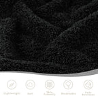 Exclusivo Mezcla Fleece Bed Blankets Queen Size, Ultra Soft, Lightweight and Fuzzy Black Blanket for Women, Home Decor, 90x90 Inches