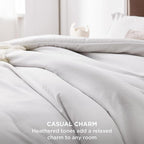 Bedsure California King Comforter Set - Grayish White Soft Bedding for All Seasons, Cationic Dyed Bed Set, 3 Pieces, 1 California King Size Comforter (104"x96") and 2 Pillow Shams (20"x36"+2")