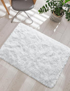 Macgace Small Throw Rugs for Bedroom, 2x3 White Mini Non-Slip Area Rug, Super Soft Plush Fluffy Carpet Modern Home Decor Aesthetic for Entryway Entrance Nursery Kids Room Dorm Office