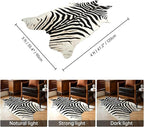 HOMORE Zebra Rug, 3x4 Feet Faux Animal Skin Print Rug,Small Zebra Hide Rugs for Wall Art Decor,Western Floor Carpet for Bedroom Bedside Living Room Desk, Black and White