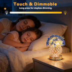 VEEKI Hydrangea Flower Lamp with Remote, Rechargeable 16 Colors Changing Artificial Flower Table Lamp with 4 Modes, Dimmable Touch Cordless Lamp for Bedroom Room Home Decor, Gift for Mom Women (Blue)