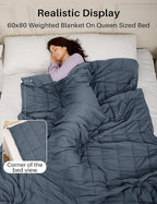 Weighted Idea Weighted Blanket for Adults (Dark Grey,60"x80",17lbs) Cooling Breathable Heavy Blanket with Premium Glass Beads All-Season Soft Thick Comfort