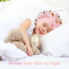 2 PCS Kids Bonnets for Girls, Silk Bonnet for Kids, Satin Bonnet for Sleeping, Baby Toddler Tie Bonnet Sleep Cap