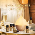 SALKING Essential Oil Diffuser with Luxury Hotel Fragrance Oil Set, 100ml Small Ultrasonic Aromatherapy Diffuser, Auto Shut-Off, Warm White Light, Cool Mist Humidifier for Home & Office