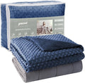 yescool Weighted Blanket with Cover (7 lbs, 41" x 60", Cobalt Blue) Heavy Blanket for Sleeping Perfect for 60-90 lbs, Breathable Blanket with Premium Glass Bead, Machine Washable