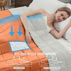 Weighted Blanket for Adults (15lbs, 60"x80" Queen Size) - Cooling and Breathable Heavy Blanket for 120-160lbs with Premium Glass Bead - Soft Thick Blanket for All-Season Sleeping Comfort - Orange