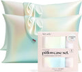 Kitsch Satin Pillowcase with Zipper for Hair & Skin - Softer Than Silk Pillow Cases, Smooth Cooling Satin Pillow Case, Wrinkle-Free, Machine Washable - Pillow Cases Standard Size (19x26) - Aura, 2pcs