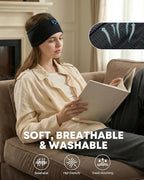 Sleep Headphones Bluetooth 5.4 Headband, Wireless Sleep Headphones with Ultra-Thin HD Stereo Speakers for Side Sleepers, Sweatproof Sports Headband for Workout Yoga Running Cool Gadget Unique Gifts