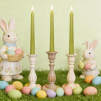 12-Pack Olive Green Taper Candles, 10 Inch Unscented Dripless Candlesticks, Long-Lasting Burn Time of 7-8 Hours, Perfect for Christmas Home Décor Spring and St. Patrick's Day