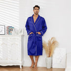Vulcanodon Men’s Satin Robe Lightweight,Men's Luxurious Silk Kimono Bathrobe