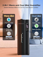13L/3.4Gal Humidifiers for Bedroom, Ultrasonic Warm & Cool Mist Humidifier Large Room, Covers 800ft², 72H Runtime, 24H Timer, 3 Mist Modes Top Fill Quiet Humidifiers for Home, Office, Black