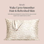 Kitsch Satin Pillowcase with Zipper for Hair & Skin - Softer Than Silk Pillow Cases, Smooth Cooling Satin Pillow Case, Wrinkle-Free, Machine Washable - Pillow Cases Standard Size 19x26 - Leopard
