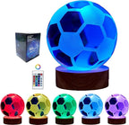 3D Soccer Ball Night Light, Soccer Lamp 16 Color Changing with Remote Control for Bedroom Decor, Ideal Cool Desk Decor Gift for Teens Boys, Football