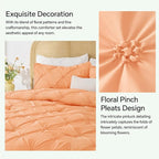 BEDELITE Apricot King Size Comforter Set - 3 Pieces Boho Pintuck Bedding Comforter Sets, Lightweight Soft & Warm King Bedding Set with 2 Pillowcases for All Season