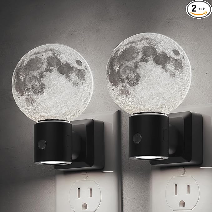 L LOHAS LED Night Lights Plug Into Wall, Plug in Night Light with Light Sensor, 0-100LM Brightness Adjustable, 3D Printing LED Light for Bedroom Birthday Gifts