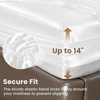 Love's cabin Satin Queen Sheets Set - 4 Piece White Silky Bed Sheets with Deep Pocket, Luxury Silk Feel Satin Queen Size Sheet Set (1 Flat Sheet,1 Fitted Sheet,2 Pillow Cases)