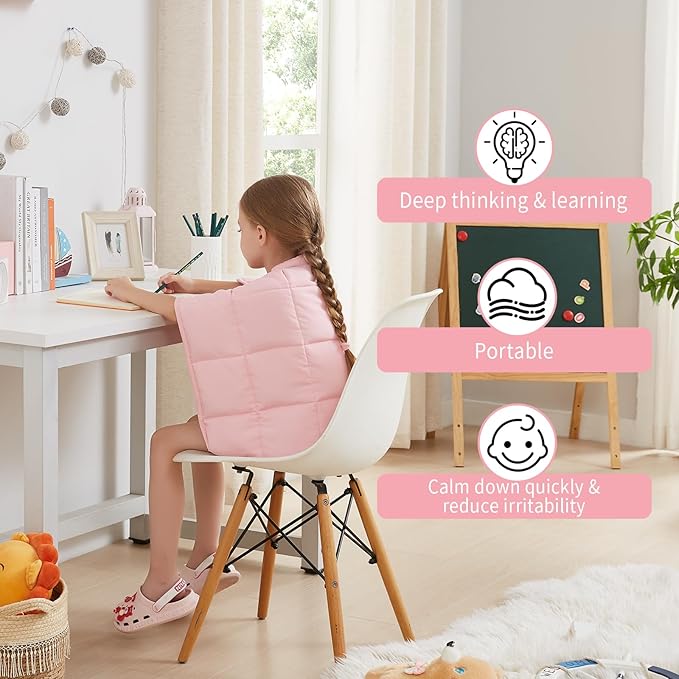 HOSUKKO Weighted Blanket - 2 lbs Pink Heavy Lap Indoor - Small Size Breathable Blanket(20 * 30 inches, 2 lbs)