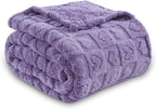 NEWCOSPLAY Super Soft King Blanket Lavender Premium Silky Flannel Fleece 3D Heart Checkered Lightweight Bed Blanket All Season Use (Lavender Heart, King(90"x110"))