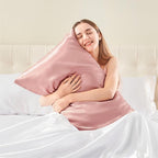 BEDELITE Satin Body Pillow Cover, Super Soft and Cooling Body Pillow Pillowcase for Hair and Skin, Breathable Silky Full Long Pillowcase Cover(20"x54", Rose Pink)