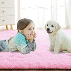 Softlife Light Pink Area Rug for Bedroom, Fluffy Shag Plush Rugs for Living Room Girls, Shaggy Throw Soft Fuzzy Small Kids Carpet for Dorm Bedside Ultra Cozy Non-Slip Indoor Decor, 4x5.3 Feet