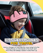 Kids Headphones, Headband for Children Baby & Toddlers, Bluetooth Toddler Headphones Wireless and Wired Playback 3.5 MM Jack for School, Stretchy & Comfy Travel Accessories