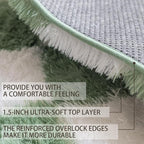 4x6 Area Rugs for Living Room Bedroom, Soft Fluffy Shaggy Bedside Rug, Indoor Floor Carpet for Kids Playroom, Dorms, Nursery Rooms, Home Decor (Green & White 4'x6')