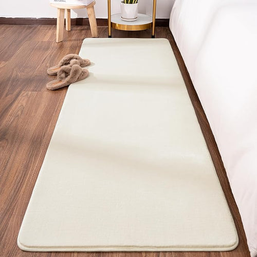 Andecor Shag Runner Rug for Bedroom Living Room, 2x6 Cream White Washable Fluffy Hallway Runner Area Rugs for Kitchen Boys Girls Kids Room Home Decorations Carpet